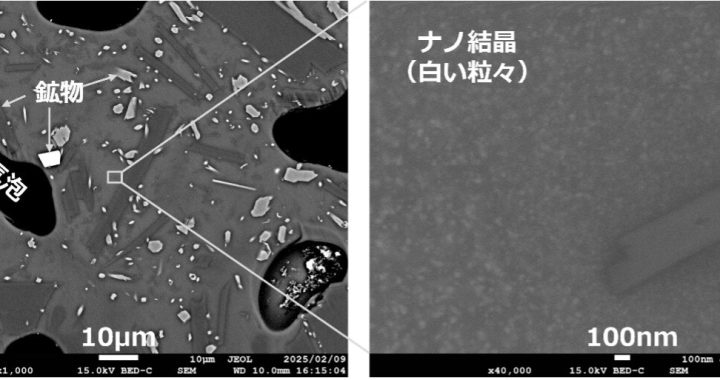 マグマ中での結晶生成の電子顕微鏡直接観察に成功 -高数密度ナノ結晶は地表付近で核形成-